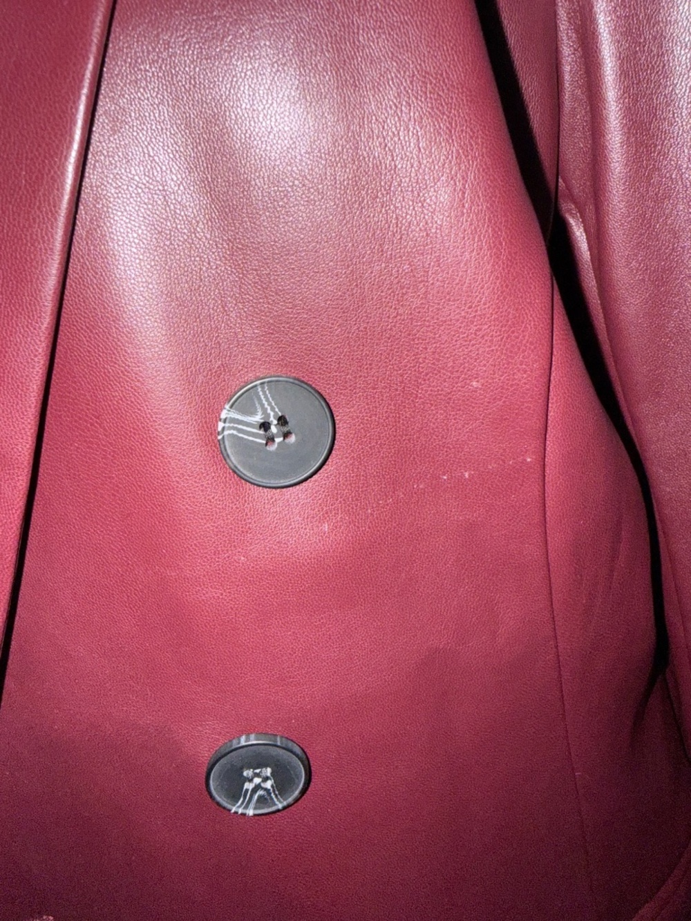 Marla Wynne Faux Leather Double Breasted Blazer Jacket Burgundy Size L NWOT - Picture 16 of 16